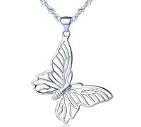 Infinito U- Collares Mujer de Plata 925 Colgante de Mariposas Hueco,Idea Regalo para Mujer Chicas
