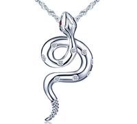 Infinito U-Collares Mujer de Plata 925 Colgante Serpiente Circonita Cúbica Collar para Mujeres Chicas
