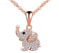 Infinito U Collares Plata 925 para Mujer Chica Niña Colgante Elefante Circonita Cadena con Colgante Color de Oro Rosa Idea Regalo Navidad
