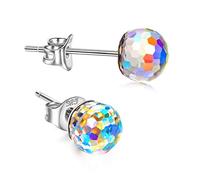 Infinito U- Gotas de Frutas Pendientes de Plata de Ley 925 Aurora Boreal con Cristal de Swarovski la mejor opción para el Día de la Madre