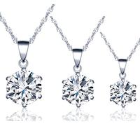 Infinito U Juego de Collares de Plata 925 Cadena de Clavícula Colgante de Diamante Brillante,Idea Regalo para Mujeres Chicas,Set de 3 Piezas