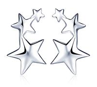 Infinito U - Pendientes Estrellas Pequeñas de Plata de Ley 925 para Mujer y Niña