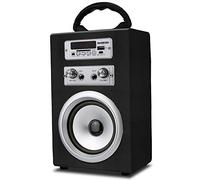 INFINITON Altavoz PORTATIL K8 Bluetooth (Karaoke, Microfono, microSD, USB, MP3, Bateria, Manos Libres) (Negro)