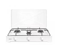 Hornillo infiniton 3 fuegos gas esmaltada blanca con tapa
