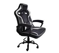 INFINITON Silla Gaming GSEAT-TS Grey, Ajuste en Altura controlado por pistón de Gas Clase 4, Esqueleto de Aluminio, Cojín Lumbar y reposacabezas de Espuma Moldeada Ajustable, Plata