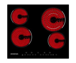 Infiniton VIT4T23 Placa de Vitrocerámica 4 Zonas 60cm Negro