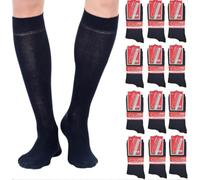 Infinity 12 pares de calcetines largos para hombre de algodón hilo de Escocia elástico, Azul 12 Pares, 43-46
