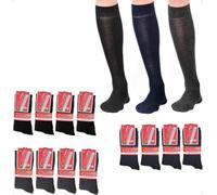 Infinity 12 pares de calcetines largos para hombre de algodón hilo de Escocia elástico, Surtido 12 Pares, 39-42