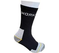 Infinity 9/18 pares de calcetines de trabajo para hombre de rizo de algodón reforzados antiaccidentes trekking montaña, 9 pares Corto Negro, 43-46