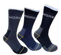 Infinity 9/18 pares de calcetines de trabajo para hombre de rizo de algodón reforzados antiaccidentes trekking montaña, 6 pares cortos franceses, 43-46