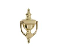 Infinity Decor Aldaba de puerta de latón macizo de estilo victoriano de 6 pulgadas en acabado de latón pulido - Aldaba de mano de alta calidad para muebles de puerta delantera