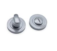 Infinity Decor® Bloqueo giratorio redondo de 50 mm y liberación de emergencia, bloqueo giratorio de privacidad para puertas de inodoro/baño en 9 acabados premium