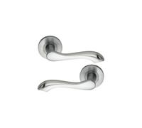 Infinity Decor Caris - Juego de manijas de puerta trenzadas de latón macizo en cromo satinado rosa, ideal para puertas interiores y exteriores