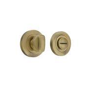 Infinity Decor® Cerradura redonda de 50 mm para girar el pulgar y liberación de emergencia, bloqueo giratorio de privacidad para puertas de inodoro/baño en 9 acabados premium (mate antiguo)
