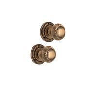 Infinity Decor Juego de 2 pomos tradicionales de latón antiguo georgiano de 50 mm, juego de manijas redondas para puertas interiores y exteriores