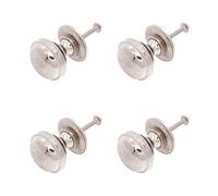 Infinity Decor Juego de 4 pomos de latón macizo vintage Preston para armario, paquete de 32 mm, acabado de níquel pulido para cajones, armarios y puertas de armario