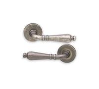 Infinity Decor Juego de manijas redondas de estilo vintage inglés con acabado de peltre rosa de latón macizo, para uso interior y exterior