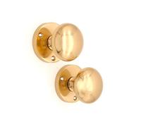 Infinity Decor Juego de pomos de puerta de estilo victoriano en acabado de latón pulido de 52 mm, par de tiradores internos ideales para puertas interiores y exteriores