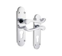 Infinity Decor Latch Lock Euro - Juego de manijas de puerta de baño o palanca de baño (cromo pulido, euro, 1, unidad, 1)