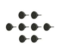 Infinity Decor Paquete de 8 pomos redondos de hierro fundido de estilo antiguo, color negro, 40 mm, aptos para cocina, cajón, armario, cómoda, puerta de pecho