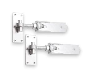 Infinity Decor Par de bisagras ajustables de gancho y banda con acabado galvanizado, kit resistente, ideal para puerta de madera, puerta de garaje, puerta de jardín (8 pulgadas)