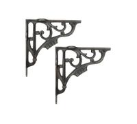 Infinity Decor Par de soportes de estante de hierro fundido resistentes para andamios, flotantes, para montaje en pared, 150 x 150 mm, para estante de cocina, sala de estar, soporte al aire libre