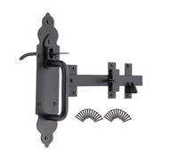 Infinity Decor Pestillo de puerta Suffolk de hierro resistente de 25,4 cm, estilo gótico, para puertas exteriores, jardín, cobertizo, cerradura de puerta