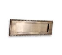 Infinity Decor Placa de latón macizo de 25,4 cm con diseño de cuerda georgiana con resorte en acabado de latón antiguo, placa tradicional ideal para puertas delanteras