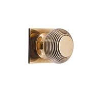 Infinity Decor Pomo de latón envejecido para armario de colmena de 40 mm con placa trasera cuadrada