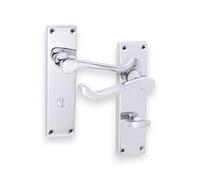 INFINITY DÉCOR Pomo victoriano para puerta de baño con placa trasera, cromo pulido, decoración infinita