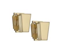 Infinity Decor Pomos de puerta estilo moderno Art Deco con acabado de latón pulido, juego de tiradores para puertas exteriores e interiores
