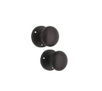 Infinity Decor Pomos redondos victorianos de latón macizo para puerta, juego de manijas de resorte pesado de 50 mm, para puertas interiores (negro mate)