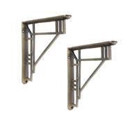 Infinity Decor Soportes de estilo antiguo arquitectónico estilo victoriano para estantes flotantes, soportes geométricos retro para decoración de pared, 220 mm x 220 mm, metal sólido