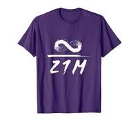 Infinity Dividido por 21 Millones de Bitcoin BTC Crypto Camiseta, Hombre, Morado, 3XL