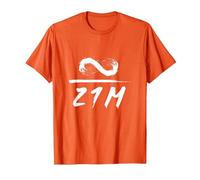 Infinity Dividido por 21 Millones de Bitcoin BTC Crypto Camiseta, Hombre, Naranja, XXL