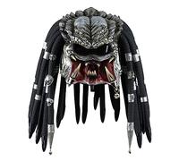 Infinity Gauntlet Predator Mask Jungle Hunter Alien Cyberpunk with Dreads Hair Full Head Latex Helmet Halloween Cosplay Costume Mask Props Accessories for Adults Kids