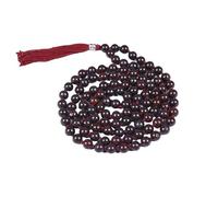 INFINITY GEMS Collar de jaspe de piedra de sangre roja AAA natural 108 Mala | Mala|108 cuentas de oración Mala | Mala anudada a mano | Japa Mala| cuentas redondas de 8 mm | borla de meditación