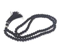 INFINITY GEMS Collar Mala de Turmalina Negra AAA Natural 108 Cuentas de 6 mm para Yoga, Meditación y Oración
