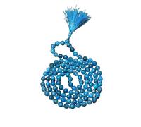 INFINITY GEMS Collar natural AAA Neon APATIT 108 perlas Mala, perlas redondas de 8 mm, perlas anudadas a mano, collar de meditación Mala, Japa mala