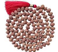 INFINITY GEMS Natural AAA Grande 8 Mukhi Rudraksha Mala, 108 Perlas Mala, 8 Mukhi Rudraksha Collar, Oración Mala, Meditación Mala, Japa Mala