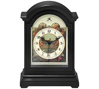 Infinity Instruments Reloj de Mesa de plástico Negro de 9 x 6 Pulgadas, Reloj Decorativo de Mesa, Mini Mesa de Escritorio, decoración Vintage para Sala de Estar