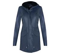 Infinity Leather Abrigo Gabardina Marrón Claro para Damas de Cuero Acolchado con Capucha Desmontable XL