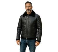 Infinity Leather Chaqueta de aviador B3 de piel de oveja para hombre: abrigo de piloto de vuelo de piel de oveja auténtica, estilo aviador vintage de la Segunda Guerra Mundial.