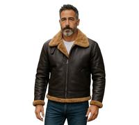 Infinity Leather Chaqueta de aviador B3 de piel de oveja para hombre: abrigo de piloto de vuelo de piel de oveja auténtica, estilo aviador vintage de la Segunda Guerra Mundial.