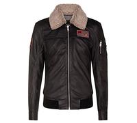 Infinity Leather Chaqueta de Bombardero de Piloto de la Fuerza Aérea de EE. UU. de Vuelo A2 de Cuero Negro Para Hombre