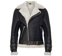 Infinity Leather Chaqueta de Cuero de Motorista Marrón de Piel de Oveja Real RAF B3 Pilot Para Hombre XS