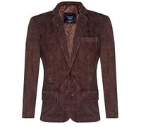 Infinity Leather Chaqueta de Gamuza Marrón Para Hombre Abrigo Ajustado de Cuero Italiano Real Suave
