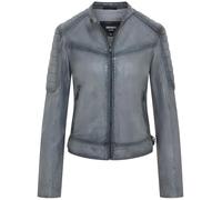 Infinity Leather Chaqueta de Motociclista Acolchada de Cuero Para Mujer