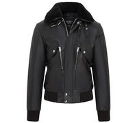 Infinity Leather Chaqueta de Piel de Vacuno Estilo Aviador Negro Air Force A2 USAF Para Hombre