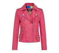 Infinity Leather Chaqueta Motera Retro 100% Cuero Napa Para Mujer